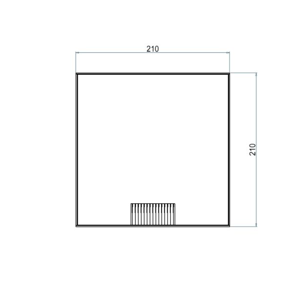 Produktbild UBD 215 208  -  Unterflur-Bodendose UBD 210 small inkl. belegtem Deckel aus Chromstahl, geschliffen, und 1 Bürstenauslass